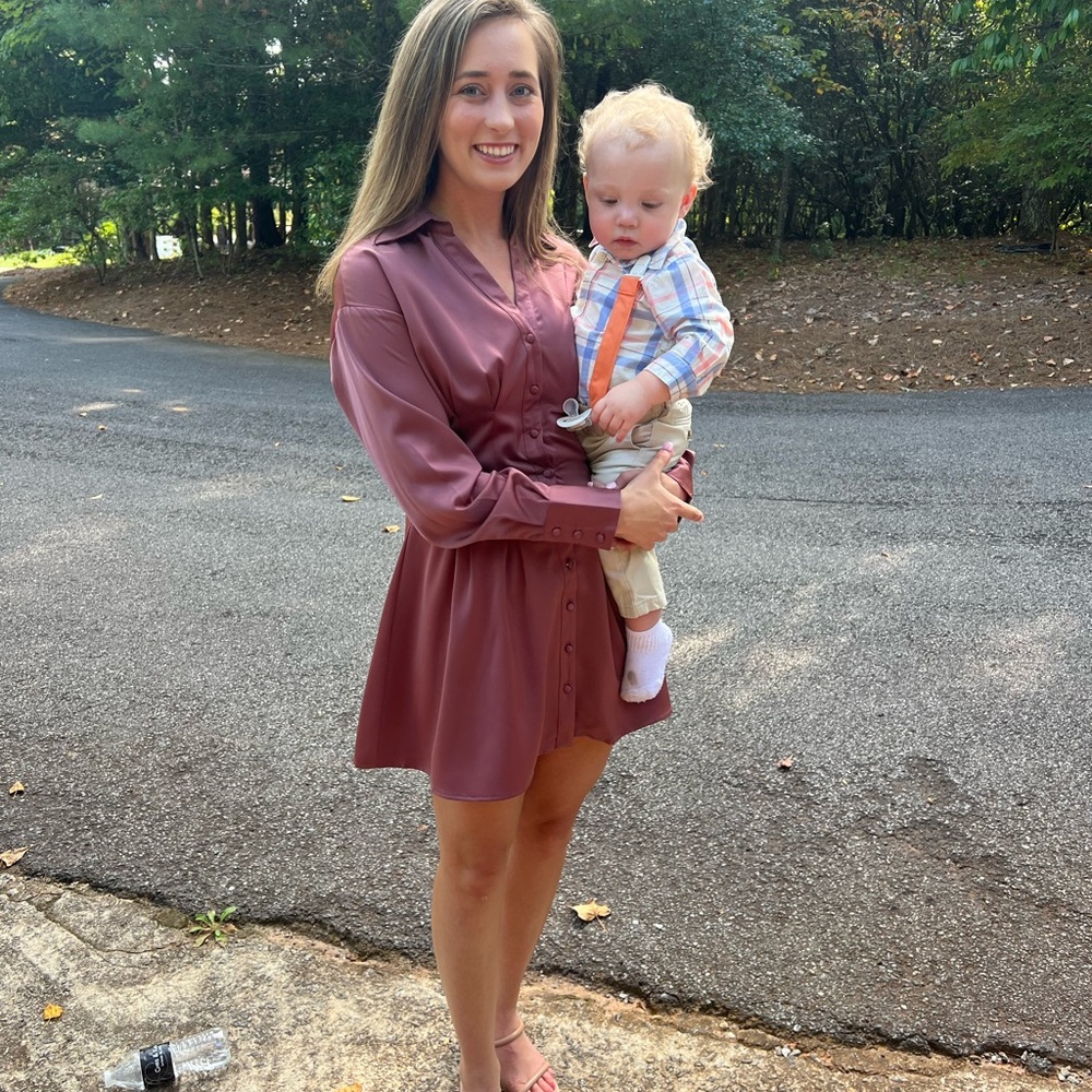 Lena Rust Long Sleeve Dress